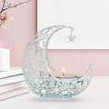 Metal Candlestick Eid Mubarak Ornament Moon Star Decorative Candlelight Tea Light Candle Holders Ramadan for Hotel Fireplace Mantel New Year. 