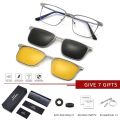 CLLOIO Titanium 3 In 1 Magnet Clip Optical Myopia Glasses For Men Polarized Sunglasses Hyperopia Prescription Reading Glasses.