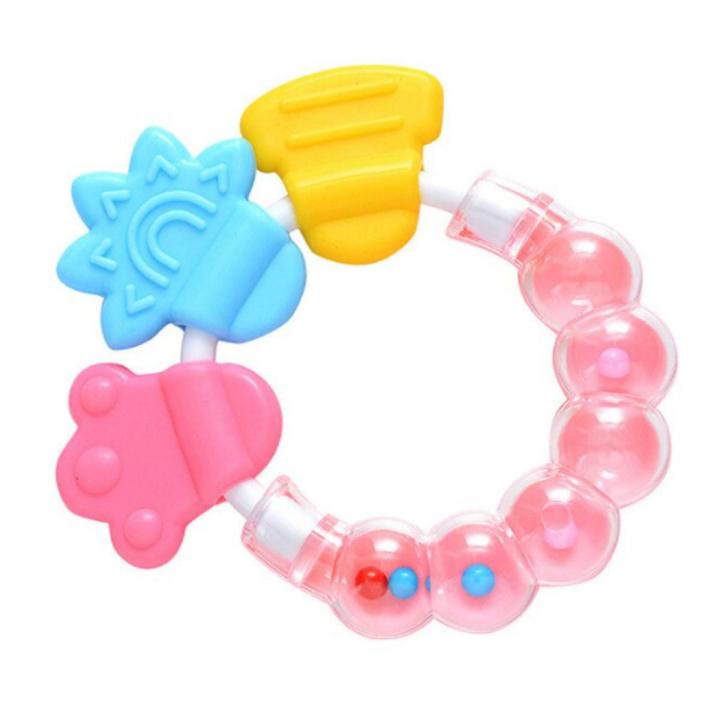 Silicone Baby Hand Teether With jhunjhuni CN-1pcs Baby Hand Teether