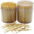 Bamboo Wooden Toothpicks 250-Piece Large Wood Round Toothpicks in Clear Plastic Storage Box  Sturdy Safe Double Sided Party, Appetizer, Olive, Barbecue, Fruit, Teeth Cleaning Toothpicks.. 