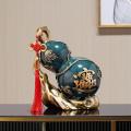 Feng Shui Statue Calabash Wealth Prosperity Sculpture Figurine for Table Decorations.