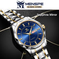 2023 New BINBOND Men's Watch Luxury Brand Business Gold Watch Waterproof Dual Calendar Luminous Stainless Steel Men's Quartz Wrist Watch.