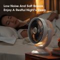 USB Air Circulation Electric Fan Non Rechargeable Table Desktop Portable Wall Mounted 360 Degree Rotation with Light for Home.