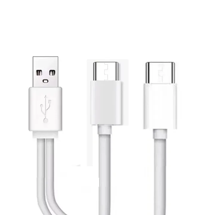 Easy Carry 20cm USB Male To 2x Type C Y Splitter Charging Cable for Two Phone CELL Dual Type C Usb