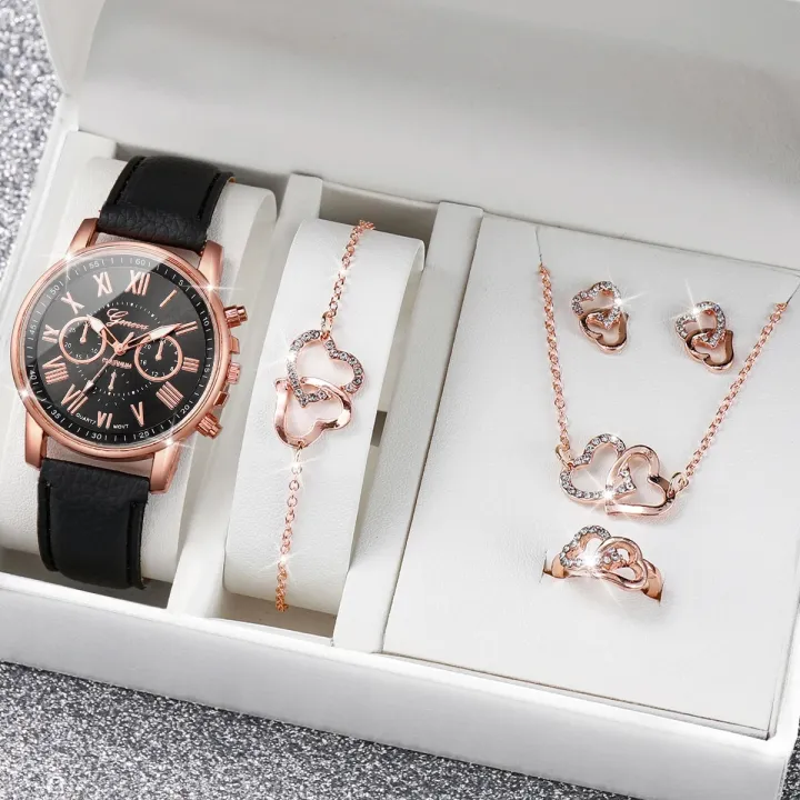 5PCS/Set%20Fashion%20Women%20Watches%20Rhinestone%20Heart%20Jewelry%20Set%20Geneva%20Watch%20Female%20Leather%20Band%20Quartz%20Watch%EF%BC%88Without%20Box%EF%BC%89%20-%20Image%202