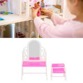 Mini Dollhouse Chair Bright Color Dollhouse Furniture Chair Plastic DIY Toy Lifelike Simulation with Mirror for. 