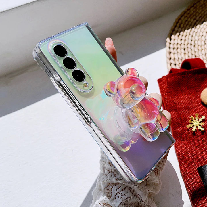 %E3%80%90Healer%20DingD%E3%80%91Laser%20Rainbow%20Gradient%20Transparent%20Phone%20Case%20For%20Samsung%20Galaxy%20Z%20Fold%205%204%203%20Cute%203D%20Crystal%20Bear%20Bracket%20Hard%20Ultrathin%20Cover%20-%20Image%206