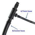 5-Pcs Reducer Tee Connector to Join 8/11mm or 9/12 mm Garden Hose Pipe with 4/7mm Tube for Setup Gardening Drip Irrigation or Watering System..