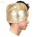 Indian Sultan Turban Hats Pleated Indian Cap Arab Headwear Sultan Hat for Fancy Dress. 