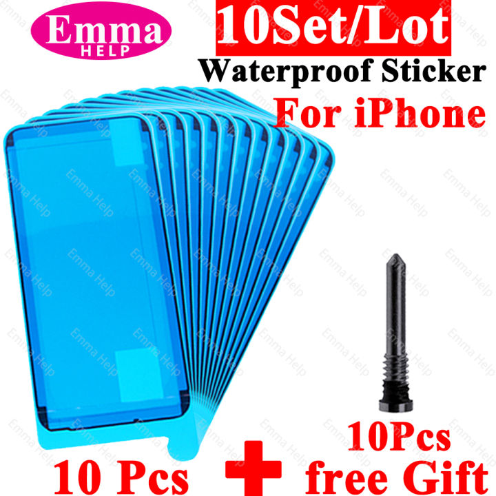 10pcs Waterproof Sticker for IPhone 14 13 12 11 Pro Max X Xs XR 8 Plus 7 LCD Display Screen Frame Bezel Seal Tape Glue Adhesive