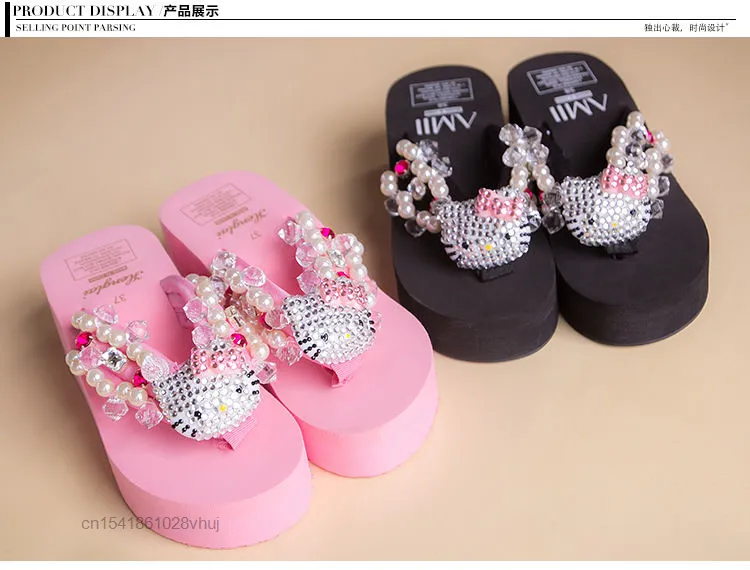 Sanrio Hello Kitty Soft Flip Flop Sandals Y2k Beach Slides Shoes