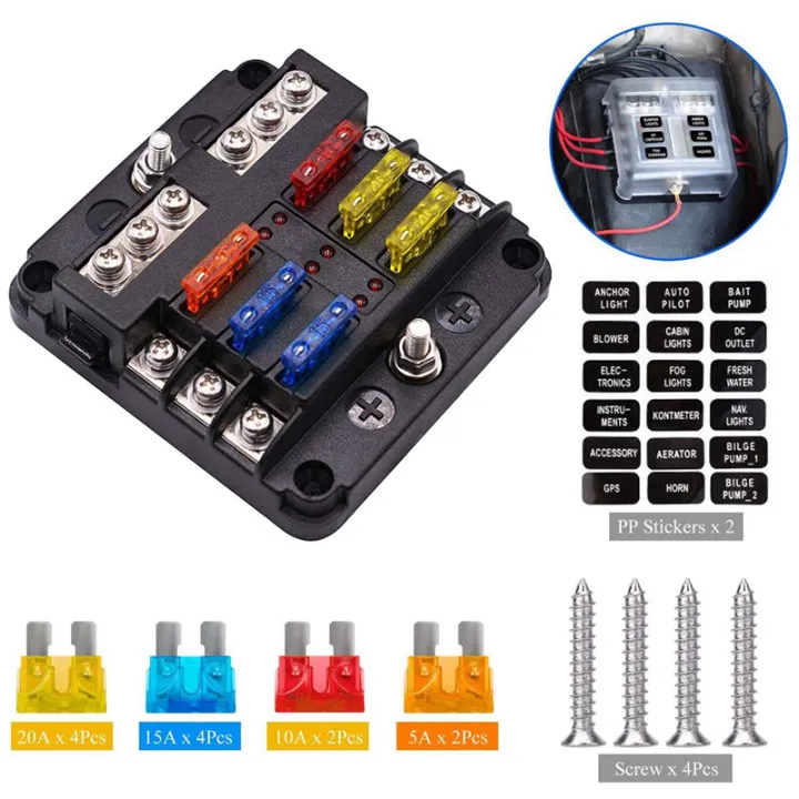ARELENE%203X%206-Way%20Waterproof%20Fuse%20Block,with%20LED%20Indicator%2012%20Circuits%20with%20Negative%20Marine%20Fuse%20Box%20for%20Dc%2012/24V%20-%20Image%208