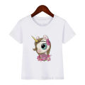Cute cartoon panda/unicorn print kids clothes lovely boy girl T-shirt top summer white camisetas Child T shirt tee casual tshirt.