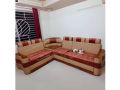 100% Solid CTG Segun Wood L Corner Sofas 5 Seat With 5 Cushion - SA-991. 