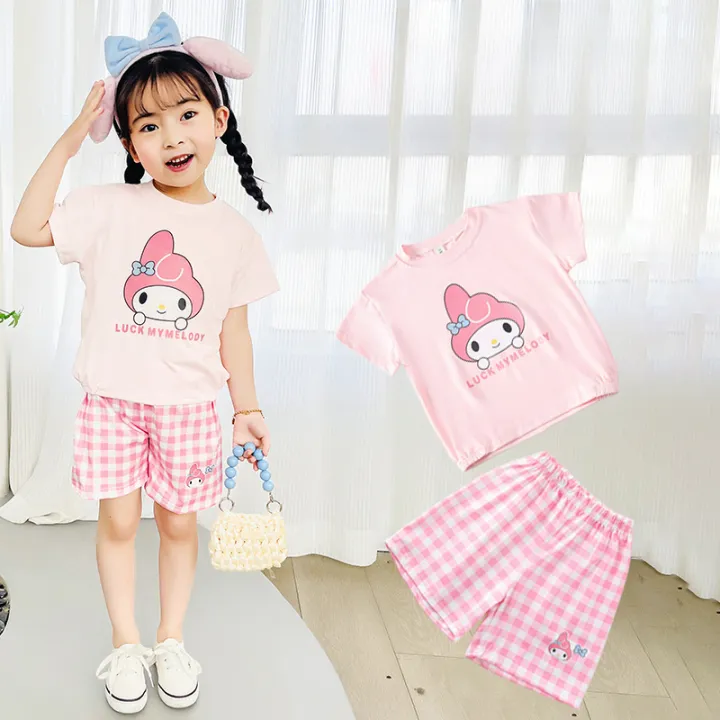 Kids%20Boys%20Girls%20Summer%20Cartoon%20Print%20Short%20Sleeve%20T-Shirt%20Tops%20with%20Shorts%20Toddler%20Baby%20Clothing%20Sets%20Kitty%20Kuromi%20Kids%20Outfits%20-%20Image%203