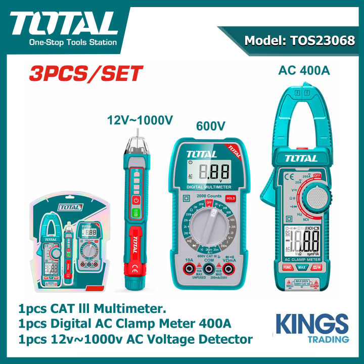TOTAL%20Electrical%20Test%20Kit%20with%20Digital%20AC%20Clamp%20Meter,%20AC%20Voltage%20Detector,%20Digital%20Multimeter%20Model%20TOS23068%20-%20Image%206