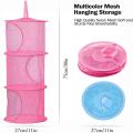 Storage Organizer 3 Compartments Net Hanging Mesh Stuffed Storage Hammock Net, Foldable.