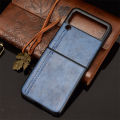 lthmy for Samsung Galaxy Z Flip3 5G Case Luxury Calfskin PU Leather lines Hard Back Cover. 
