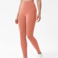 Solid color yoga pants with high waist pockets for women's fitness, running, quick drying, breathable women's yoga leggings. 