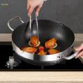Soup Pot with Lid Non to Clean Double Handle Practical Cooking Pot Frying Pan for 30cm.