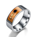 Stainless Steel Band Ring Men's Smart Ring Fashion NFC Ring.