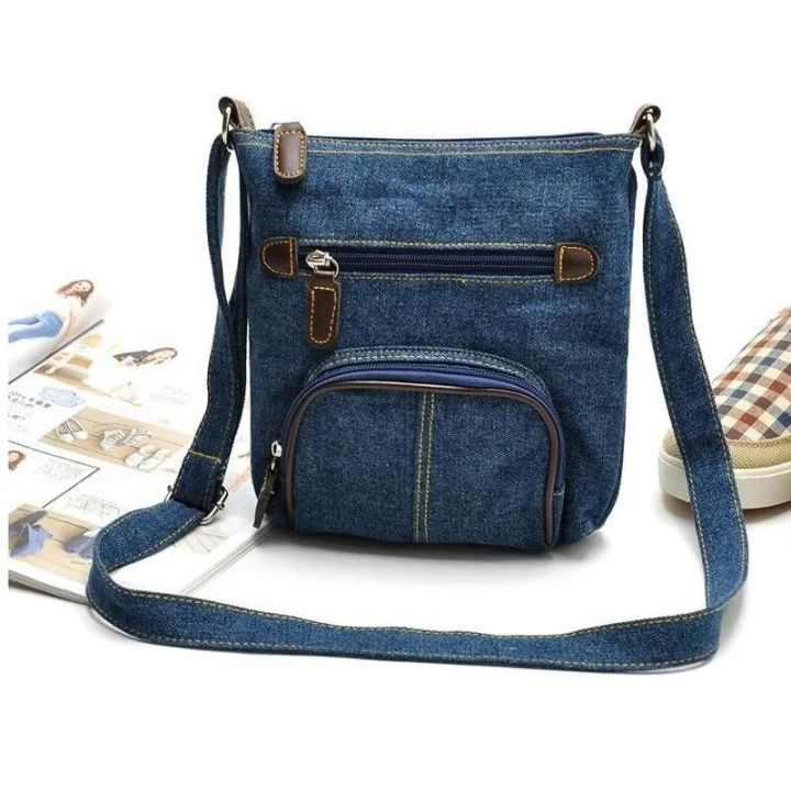 Crossbody Bags for Men Casual Denim Bags Fashion Female Shoulder Bag Pack Travel Zipper Handbag Tote Ladies Men Messenger Bag