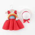 （NEW）(0-3 Years Old) Baby Girl Dress Summer Cotton Korean Version Rainbow Dress For Baby Girls Cute Sleeveless Beach Dress Princess Dress For Kids Girls. 