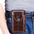 BULL CAPTAIN Leather Multifunctional Waist Bag For Men. 