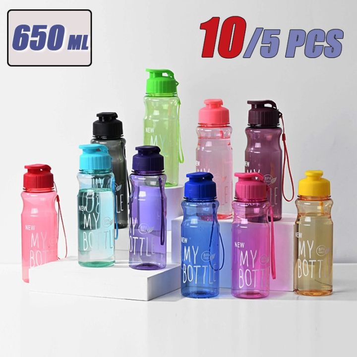 650ML Transparent Portable Leak-proof Shaker Sports Water Bottle with Lid For School Gym Travel Girl Boy BPA Free Water Bottles