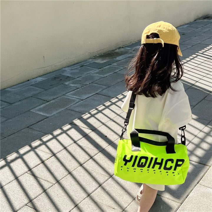 Street Style Kid's Messenger Bag Trendy Cool Men Girls' Accessories Bag Hip Hop Letters round Bag Outdoor Casual Travel Bag