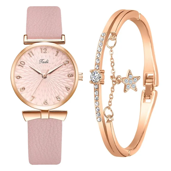 2pcs%20Set%20Women%20Watches%20Bracelet%20Set%20Flowers%20Ladies%20Bracelet%20Watch%20Casual%20Leather%20Quartz%20Wristwatch%20Clock%20Gifts%20Relogio%20Feminino%20-%20Image%206