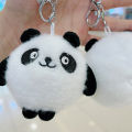Cute Chubby Plush Panda Keychain Pendant Plush Doll Bag Pendant Simple Fashion PP Cotton Key Ring Bag School Bag Accessories Cherry Super Store.