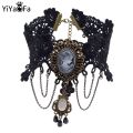 YiYaoFa Choker Necklace Gothic Jewelry Vintage Lace Necklace Pendant Women Accessories False Collar Statement Necklace GN-22.