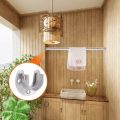 Durable Wardrobe Pipe Curtain Hanging Rail Rod End Support U-Shaped Rod Bracket Portable Stainless Steel Closet Rod Support. 