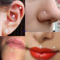 3Pcs 18G Bar 3/4/5mm White Pearl Labret Piercing Jewelry Lip Ring Nose Piercing Labret Stud Tragus Helix Earrings Conch Piercing.