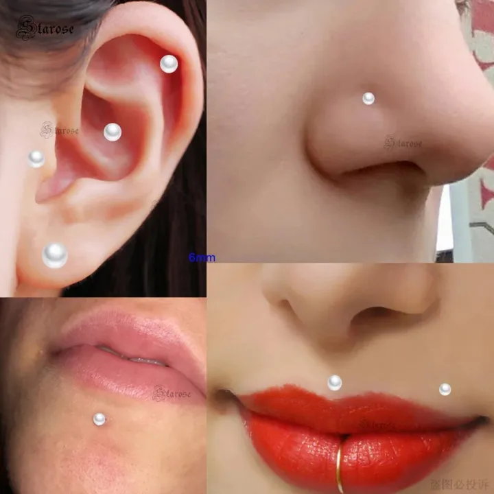 3Pcs%2018G%20Bar%203/4/5mm%20White%20Pearl%20Labret%20Piercing%20Jewelry%20Lip%20Ring%20Nose%20Piercing%20Labret%20Stud%20Tragus%20Helix%20Earrings%20Conch%20Piercing%20-%20Image%205