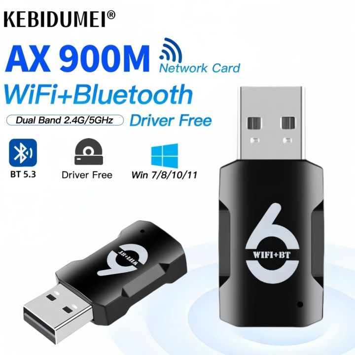 900Mbps USB WiFi 6 Adapter Bluetooth 5.0 Dual Band Wireless Wifi Dongle For PC Laptop Wlan Receiver For WIN 8/10/11 Free Driver