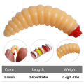 50pcs Plastic Maggot Baits – 1" Bread Worm Fishing Lures for Freshwater. 