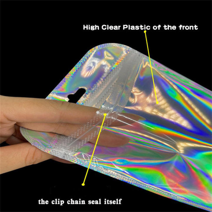 thicken%20Iridescent%20bags%20Transparent%20Iridescent%20finish%20Plastic%20seal%20bags%2050pcs%20pack%20closure%20Jewelry%20display%20bags%20for%20Retail%20-%20Image%205