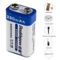 9v rechargeable battery, Doublepow 1pcs 9V Ni-MH 280mah rechargeable batter- 1pcs.