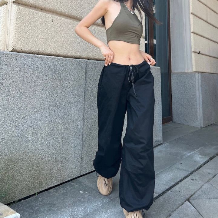 Gaono%20Women%20Oversized%20Baggy%20Cargo%20Pants%20Loose%20Fit%20Low%20Waist%20Drawstring%20Wide%20Leg%20Trousers%20Summer%20Casual%20Jogger%20Sweatpants%20-%20Image%204