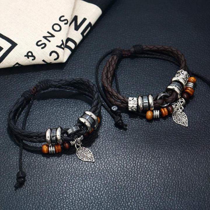 Jewelry%20Korean%20fashion%20bracelet%20Stylish%20Personalized%20Couple%20Beaded%20leather%20bracelet%20Student%20Multilayer%20woven%20bracelet%20for%20Daily%20wear%20Casual%20occasions%20Gift%20option%20Youth%20fashion%20Accessory%20for%20men%20-%20Image%203