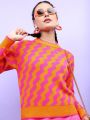 Pantoneclo Premium Women's / Girl's Round Neck Reversible Wavy Motif Sweater / Cardigan / Pullover. 