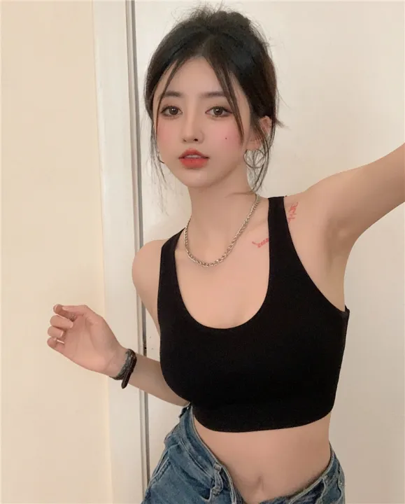 Hot%20Girl%20Sexy%20Beauty%20Back%20Knitted%20Small%20Tank%20Top%20Vest%20Women's%20Inner%20Wear%20Summer%20Underwired%20Padded%20Outer%20Wear%20Underwear%20Top%20-%20Image%204