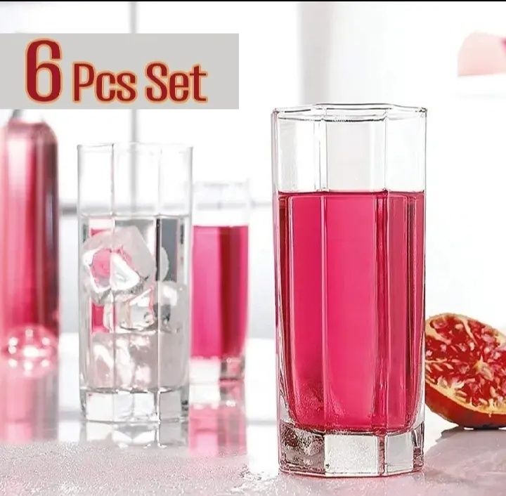 Everyday%20Use%20good%20quality%20strong%20crystal%20clear%20unique%20design%20Heavy%20350%20Ml%20Drinking%20Water%20%208%20Angle%20glass%20set%206%20piece%20-%20Image%205