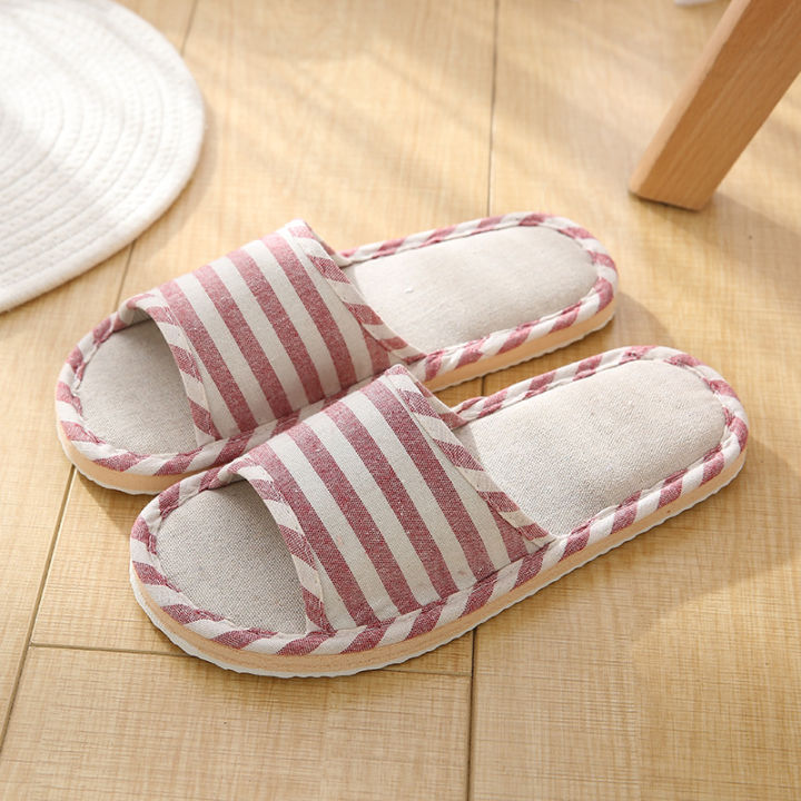 2024%20Summer%20New%20Striped%20Slippers%20Casual%20Soft%20Non-Slip%20Foam%20Bottom%20Indoor%20Flip%20Flops%20Couple%20Linen%20Home%20Shoes%20-%20Image%205