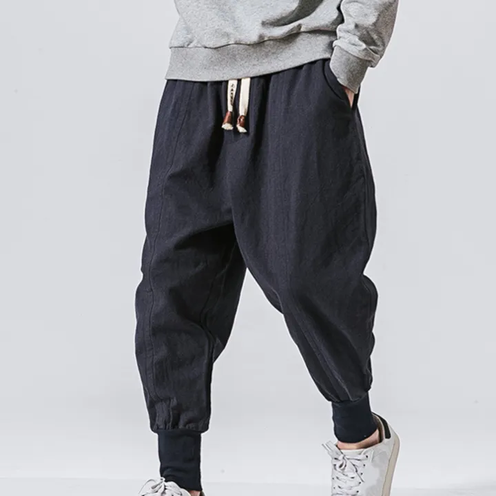 Harem%20Pants%20Baggy%20Drawstring%20Men%20Drop-crotch%20Pockets%20Trousers%20for%20Daily%20Wear%20-%20Image%206