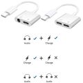 Type-C Connector USB C to Dual Type-C 3 5mm Jack AUX Cable Adapter for Charging 2 in 1 Splitter. 