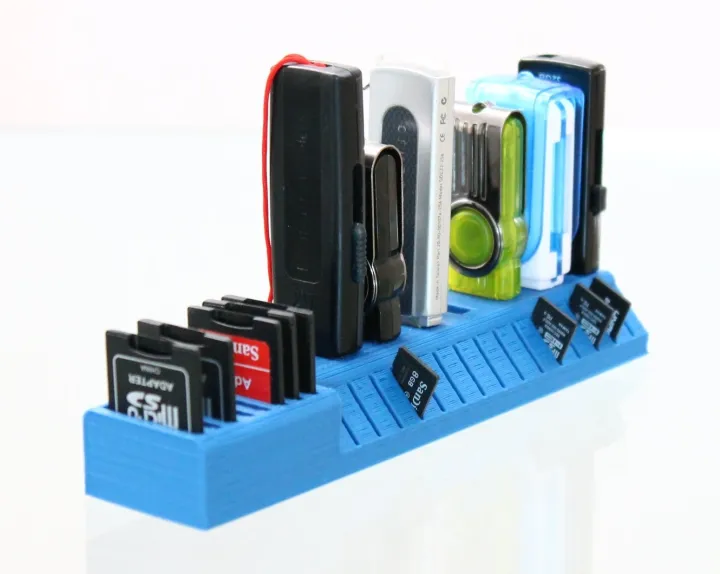 Memory Stick Storage Rack 3D Printed USB, SD & MicroSD Card Holder | Wide USB Stick Organizer ...
