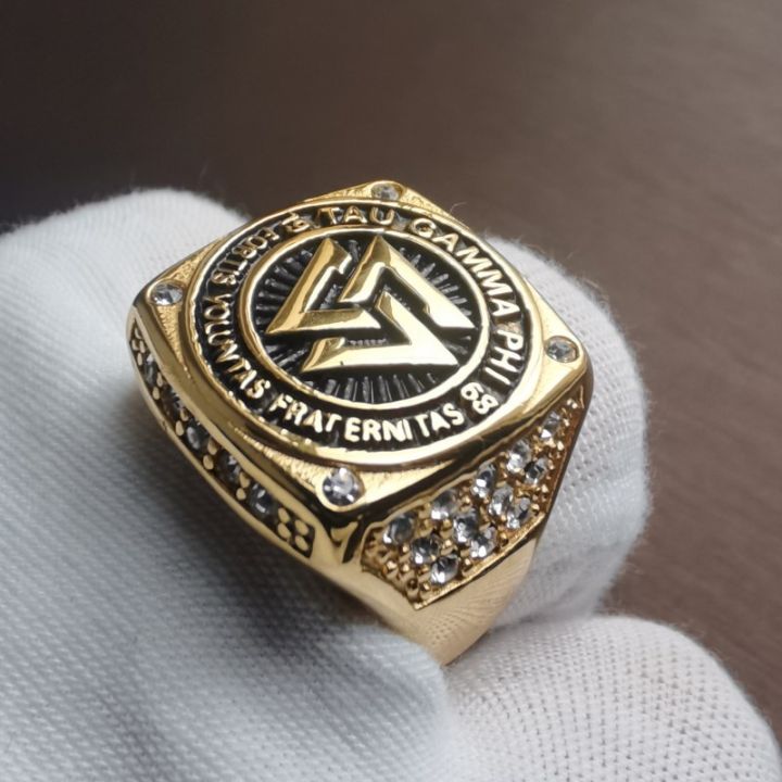 Stainless%20Steel%20Men's%20Ring%20Tau%20Gamma%20Phi%20Fraternity%20Ring%20with%20Rhinestone%20Size%206-13%20-%20Image%202